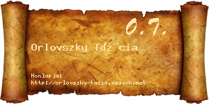 Orlovszky Tácia névjegykártya